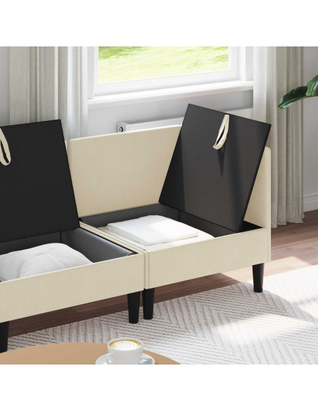Set di mobili per il soggiorno 4 pcs Crema Tessuto