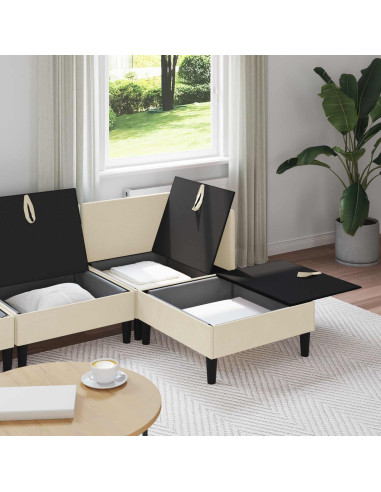 Set di mobili per il soggiorno 4 pcs Crema Tessuto