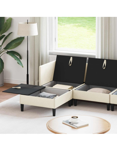 Set di mobili per il soggiorno 6 pcs Crema Tessuto