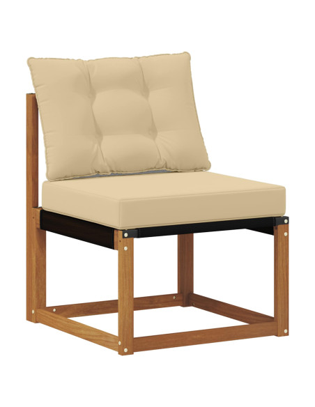 Set di divani da esterno con cuscino 9 pcs Naturale e Beige