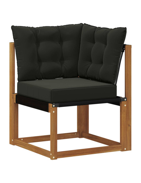 Set di divani da esterno con cuscino 9 pcs Naturale e Nero