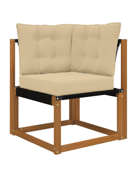 Set di divani da esterno con cuscino 6 pcs Naturale e Beige