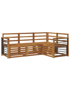 Set divani 4 pcs Naturale Legno di Acacia Massello 2