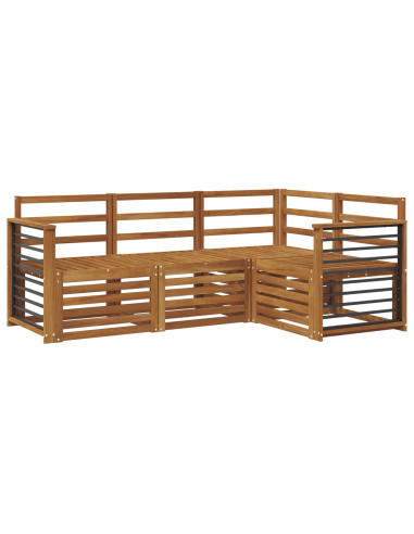Set divani 4 pcs Naturale Legno di Acacia Massello
