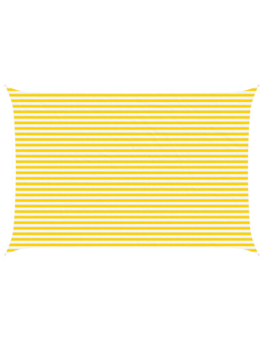 Vela da ombra solare Giallo e Bianco 6 x 4 m