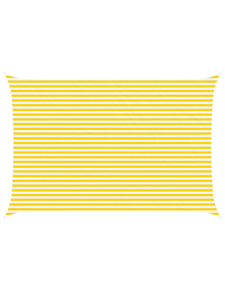 Vela da ombra solare Giallo e Bianco 6 x 4 m
