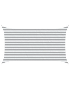 Vela da ombra solare Grigio chiaro e bianco 3,5 x 2 m 2