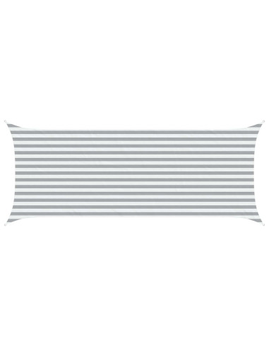 Vela da ombra solare Grigio chiaro e bianco 5 x 2 m