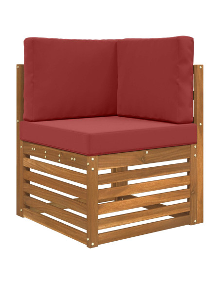 Cuscino per divano da esterno 3 pcs Rosso vino Poliestere