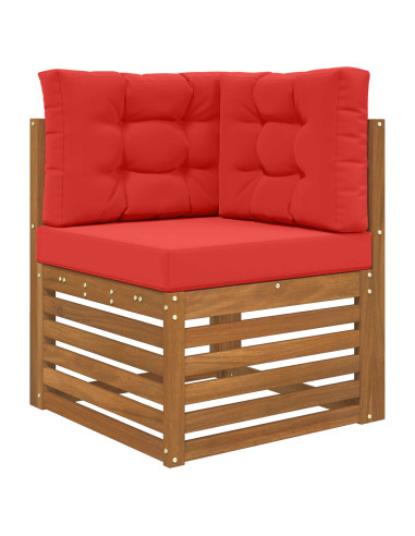 Cuscino per divano da esterno 3 pcs Rosso Poliestere