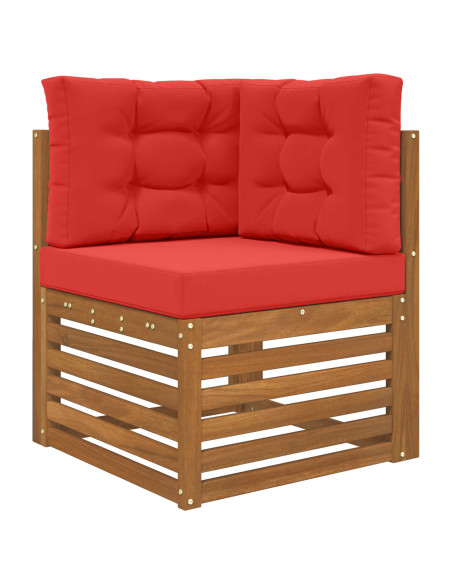 Cuscino per divano da esterno 3 pcs Rosso Poliestere