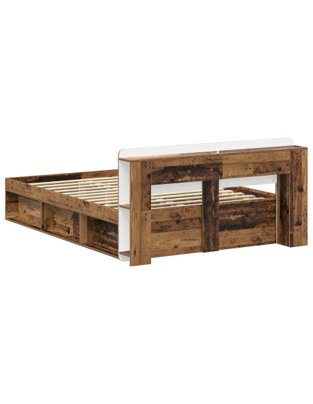 Telaio del letto con storage Legno antico 150 x 200 cm