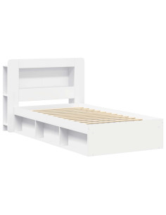 Telaio del letto con storage con testiera Bianco 80 x 200 cm 2