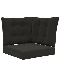 Cuscino per divano da esterno 3 pcs Nero Poliestere 2