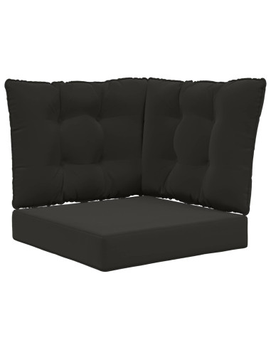 Cuscino per divano da esterno 3 pcs Nero Poliestere