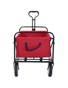 Carrello a Mano Pieghevole Rosso 94 x 53 x 99 cm Tessuto Oxford 2