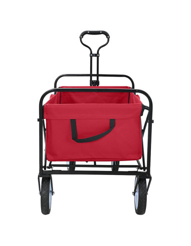 Carrello a Mano Pieghevole Rosso 94 x 53 x 99 cm Tessuto Oxford