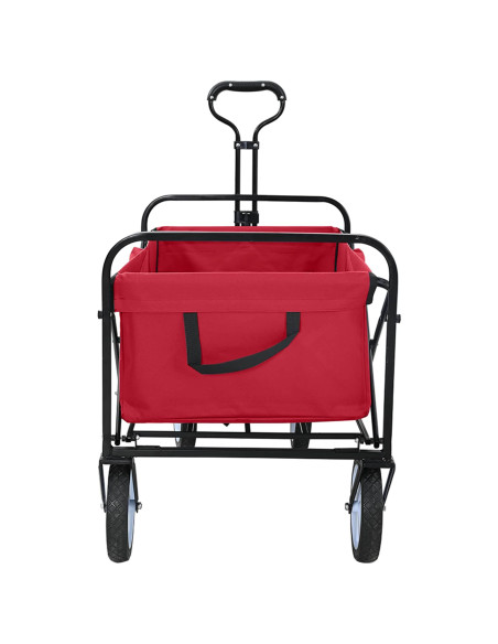 Carrello a Mano Pieghevole Rosso 94 x 53 x 99 cm Tessuto Oxford