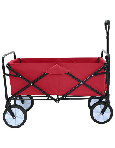 Carrello a Mano Pieghevole Rosso 94 x 53 x 99 cm Tessuto Oxford