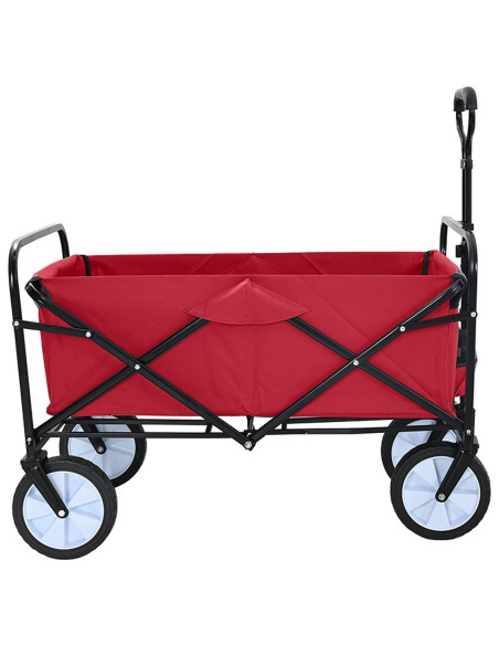 Carrello a Mano Pieghevole Rosso 94 x 53 x 99 cm Tessuto Oxford