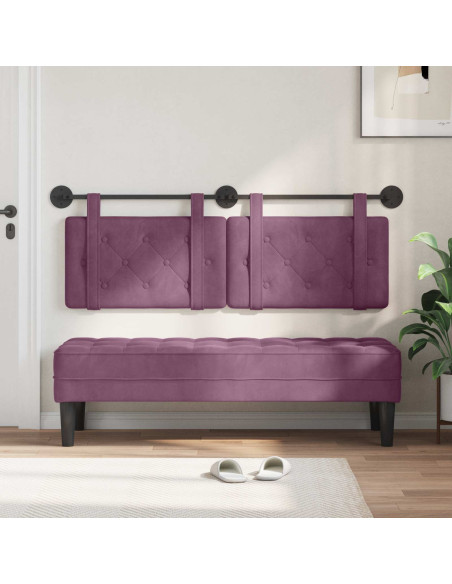 Testata appesa Montaggio a parete Viola 130 x 55 x 5 cm Velluto