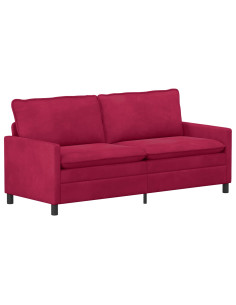 Divano Rosso Vino 196 x 81 x 87,5 cm Velluto 2