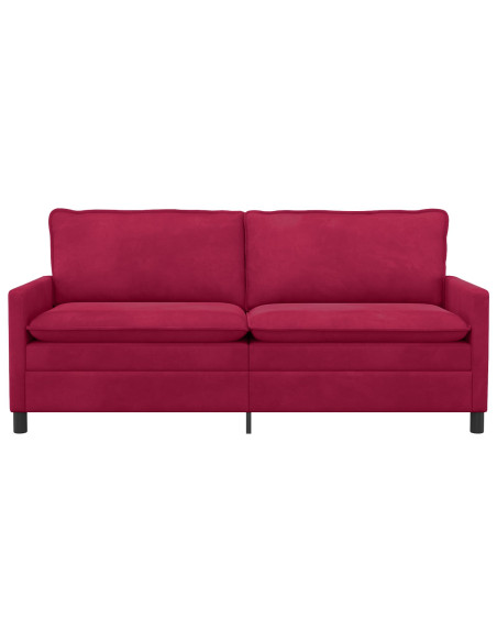 Divano Rosso Vino 196 x 81 x 87,5 cm Velluto