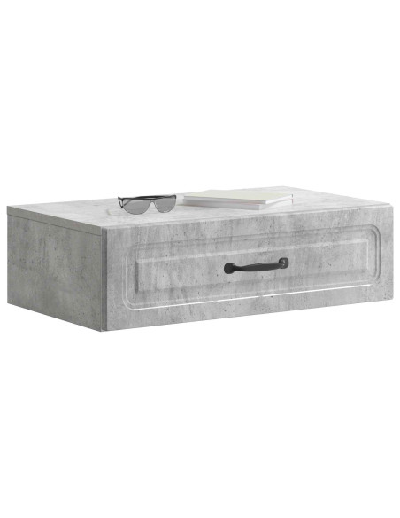 Tavolino da Parete Laterale Grigio Cemento 59 x 34,5 x 17 cm