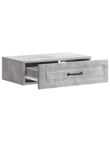Tavolino da Parete Laterale Grigio Cemento 59 x 34,5 x 17 cm