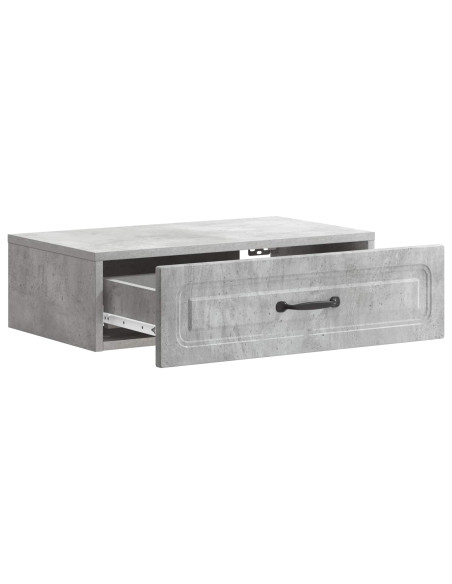 Tavolino da Parete Laterale Grigio Cemento 59 x 34,5 x 17 cm