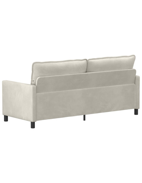 Divano Crema 196 x 81 x 87,5 cm Velluto