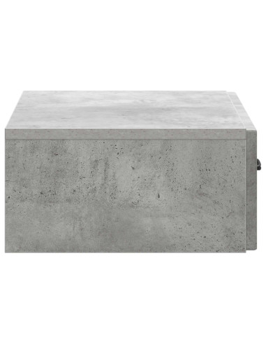 Tavolino da Parete Laterale Grigio Cemento 59 x 34,5 x 17 cm