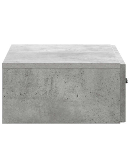 Tavolino da Parete Laterale Grigio Cemento 59 x 34,5 x 17 cm