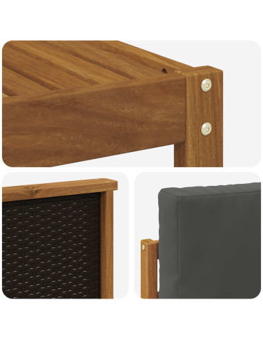 Set di divani da esterno 5 pcs Naturale e Antracite Poliestere