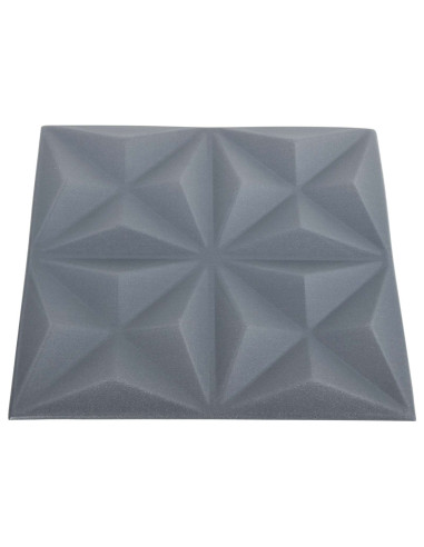 Pannelli da parete 48 pcs Origami Grigio 50 x 50 cm Schiuma XPS