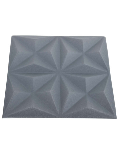 Pannelli da parete 48 pcs Origami Grigio 50 x 50 cm Schiuma XPS