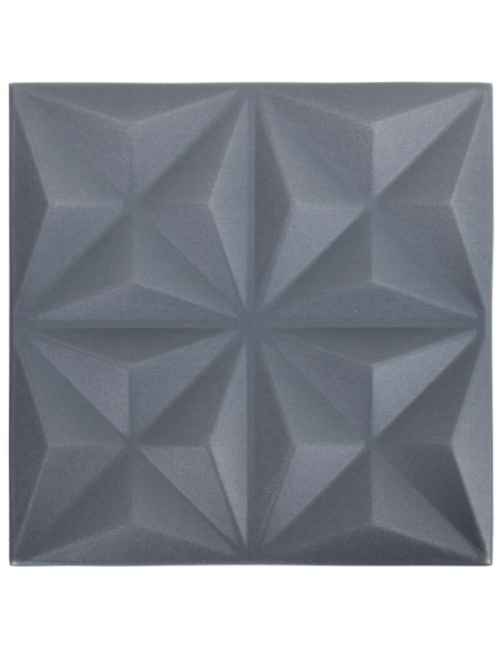 Pannelli da parete 48 pcs Origami Grigio 50 x 50 cm Schiuma XPS