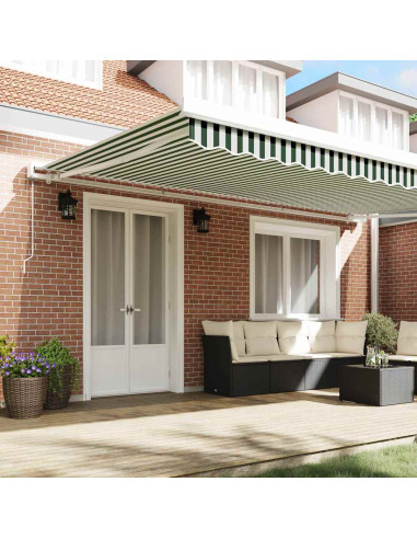 Telo di ricambio per tenda da sole Verde e Bianco 480 x 295 cm