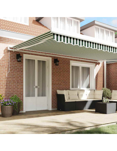 Telo di ricambio per tenda da sole Verde e Bianco 480 x 295 cm