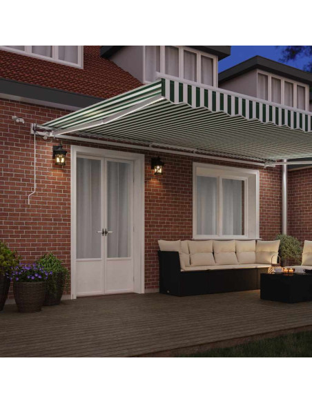 Tenda Retrattile Verde e Bianco 500 × 300 cm