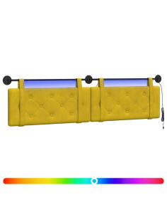 Testiera sospesa Con luce LED Giallo Velluto 2