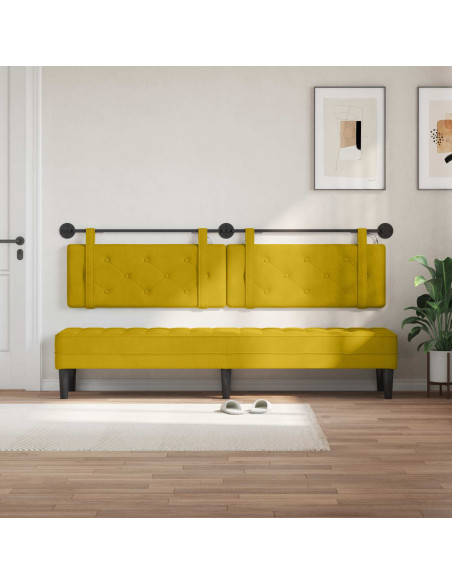 Testiera sospesa Con luce LED Giallo Velluto