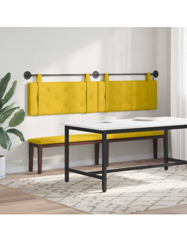 Testiera sospesa Con luce LED Giallo Velluto