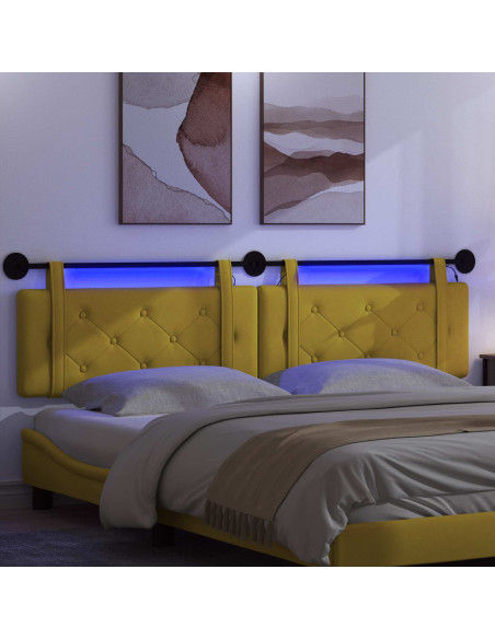 Testiera sospesa Con luce LED Giallo Velluto