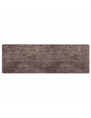 Runner Tappeto MARSA Grigio 250 x 80 cm Poliestere e PVC