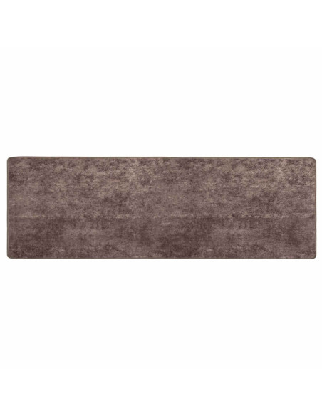 Runner Tappeto MARSA Grigio 250 x 80 cm Poliestere e PVC