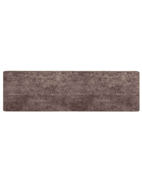 Runner Tappeto MARSA Grigio 350 x 80 cm Poliestere e PVC