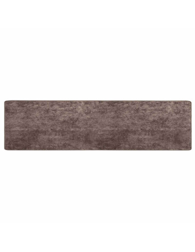 Runner Tappeto MARSA Grigio 400 x 80 cm Poliestere e PVC