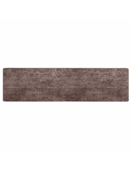 Runner Tappeto MARSA Grigio 400 x 80 cm Poliestere e PVC