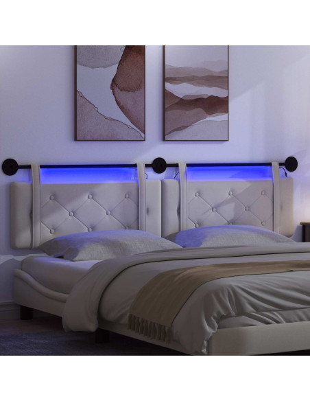 Testiera sospesa Con luce LED Crema Velluto